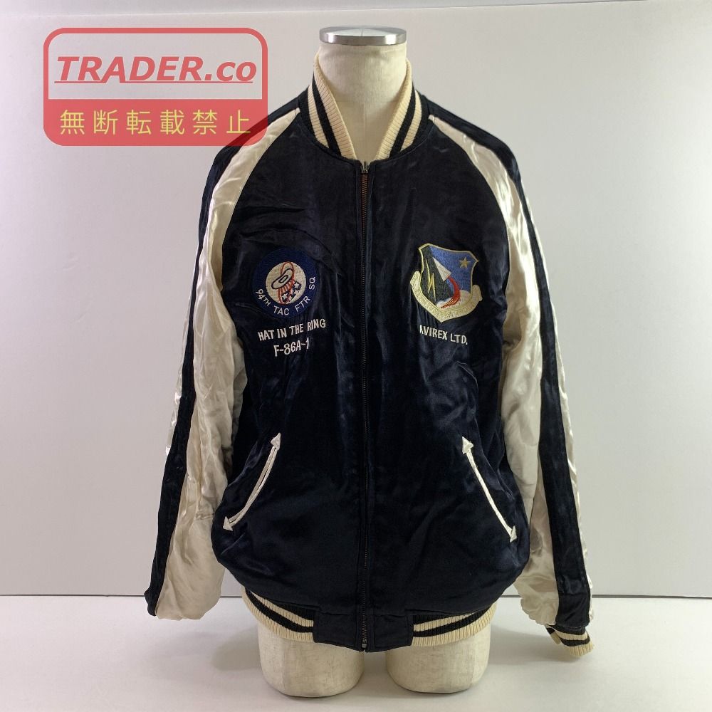 04w7189▽※【中古】AVIREX アヴィレックス 783-4252017 ベルベット スカジャン バーガンディ色 別珍 スーベニアジャケット アビレックス メンズ リバーシブル XL【八王子店】