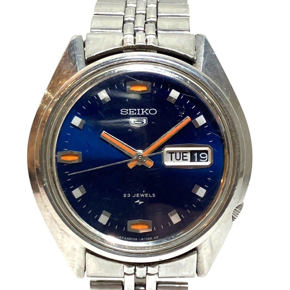 セイコー SEIKO セイコー5 腕時計 総重量約72g SS SS 自動巻き ネイビー文字盤 5126-8110 メンズ