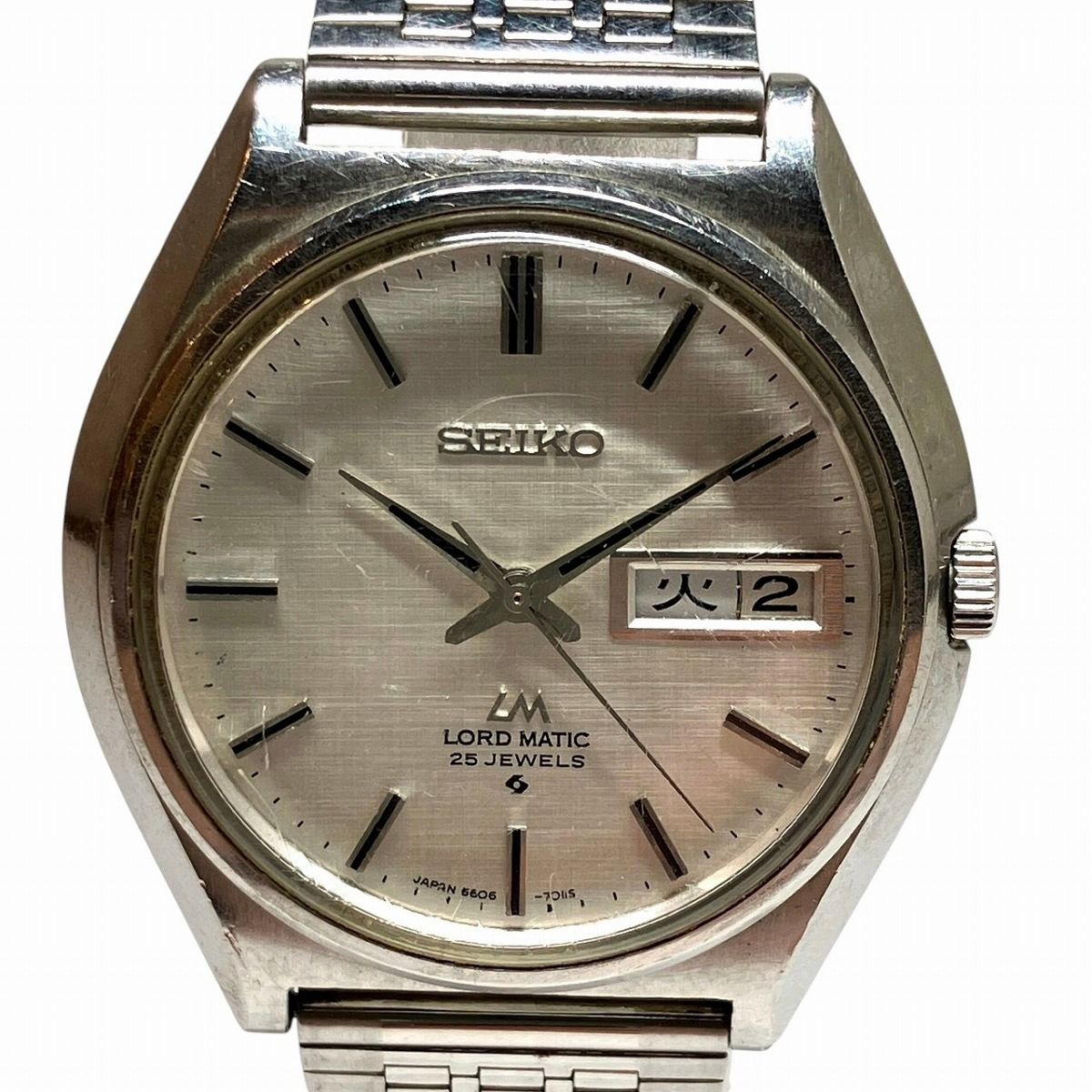 セイコー SEIKO ロードマチック 腕時計 総重量約66.4g SS SS 自動巻き シルバー文字盤 5606-7010 メンズ