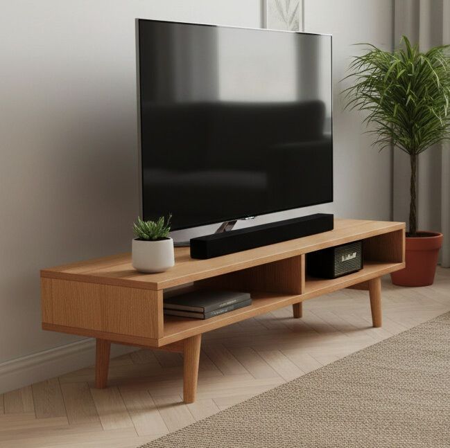 ♪ 天然木 アッシュ材製 脚付き モダンテレビボード ［幅120cm］　　　　テレビ台 ローボード リビング収納 TVボード 1人暮らし ワンルーム