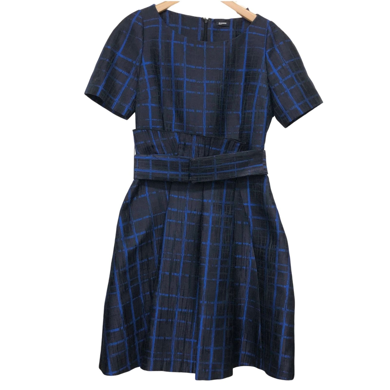 JIL SANDER NAVY/ジルサンダーネイビー/チェック/ワンピース/サイズ38