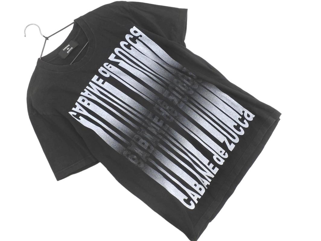 CABANE de ZUCCa カバンドズッカ プリント 半袖 Tシャツ sizeM/黒