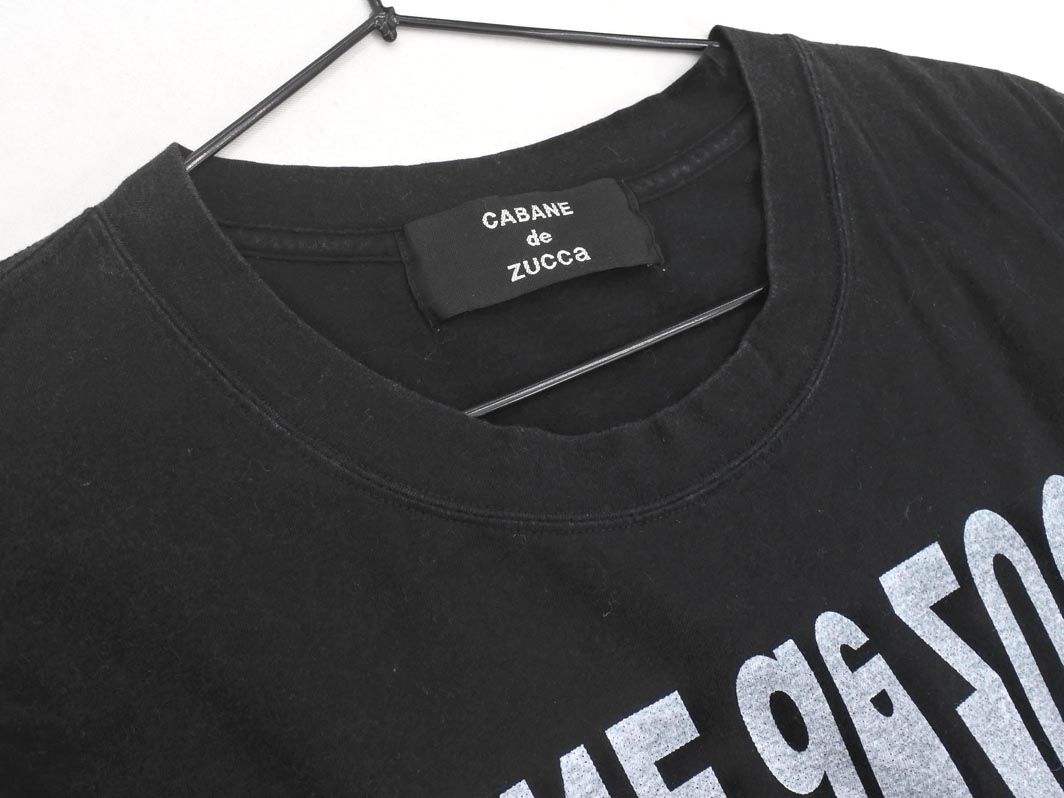 CABANE de ZUCCa カバンドズッカ プリント 半袖 Tシャツ sizeM/黒 