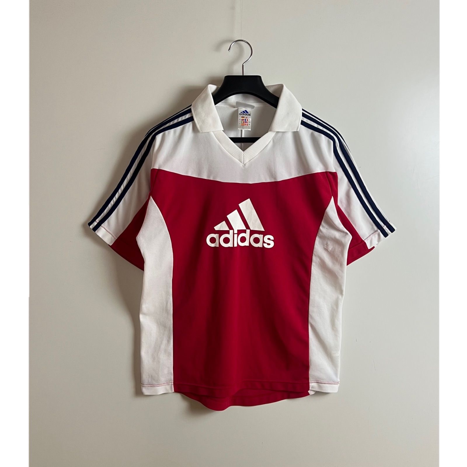 adidas 2000 00s tech archive LOGO game Tee XL アディダス 襟付