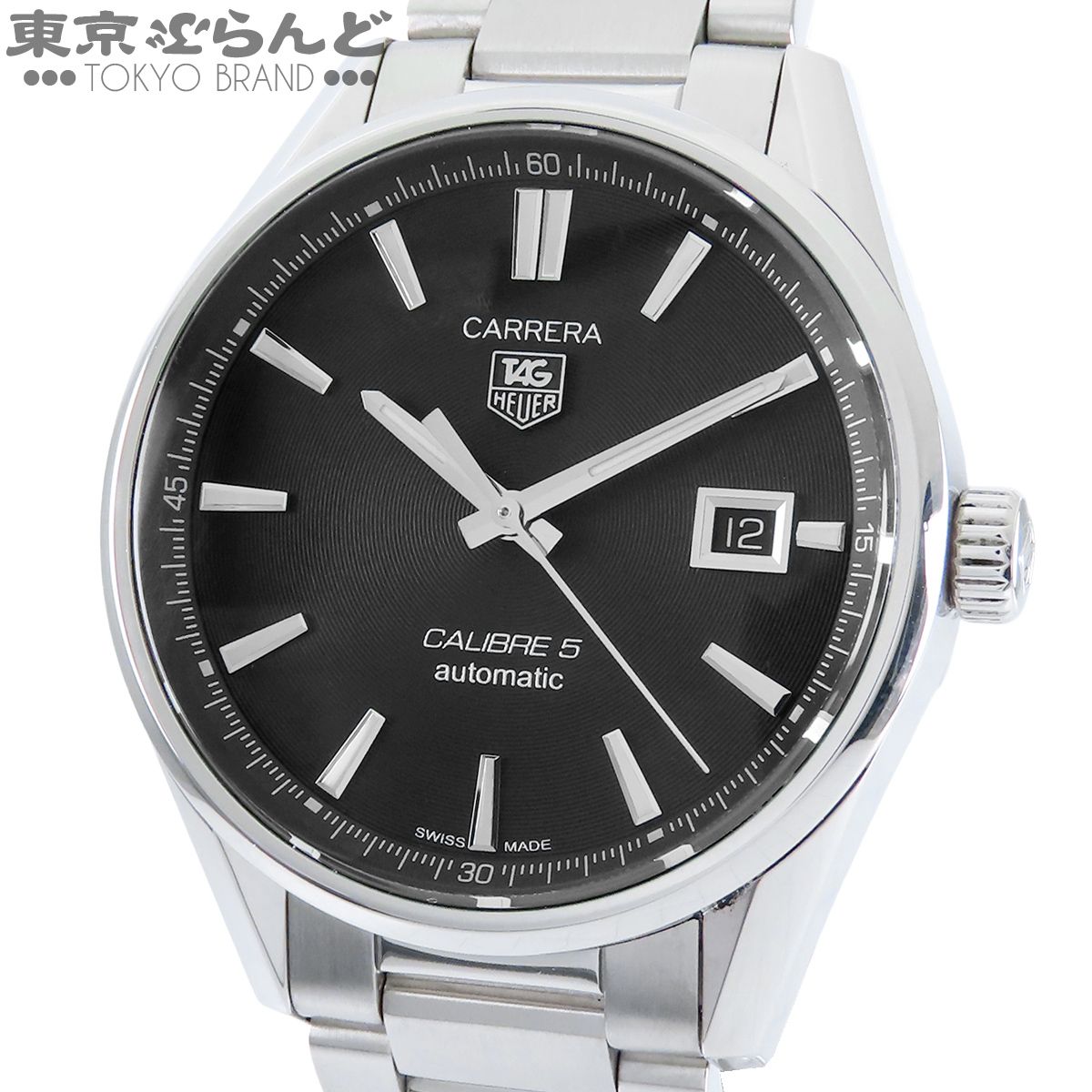 タグホイヤー TAG HEUER カレラ WAR211A.BA0782 ブラック SS キャリバー5 デイト 箱・保証書付 腕時計 メンズ 自動巻 仕上済 101865584