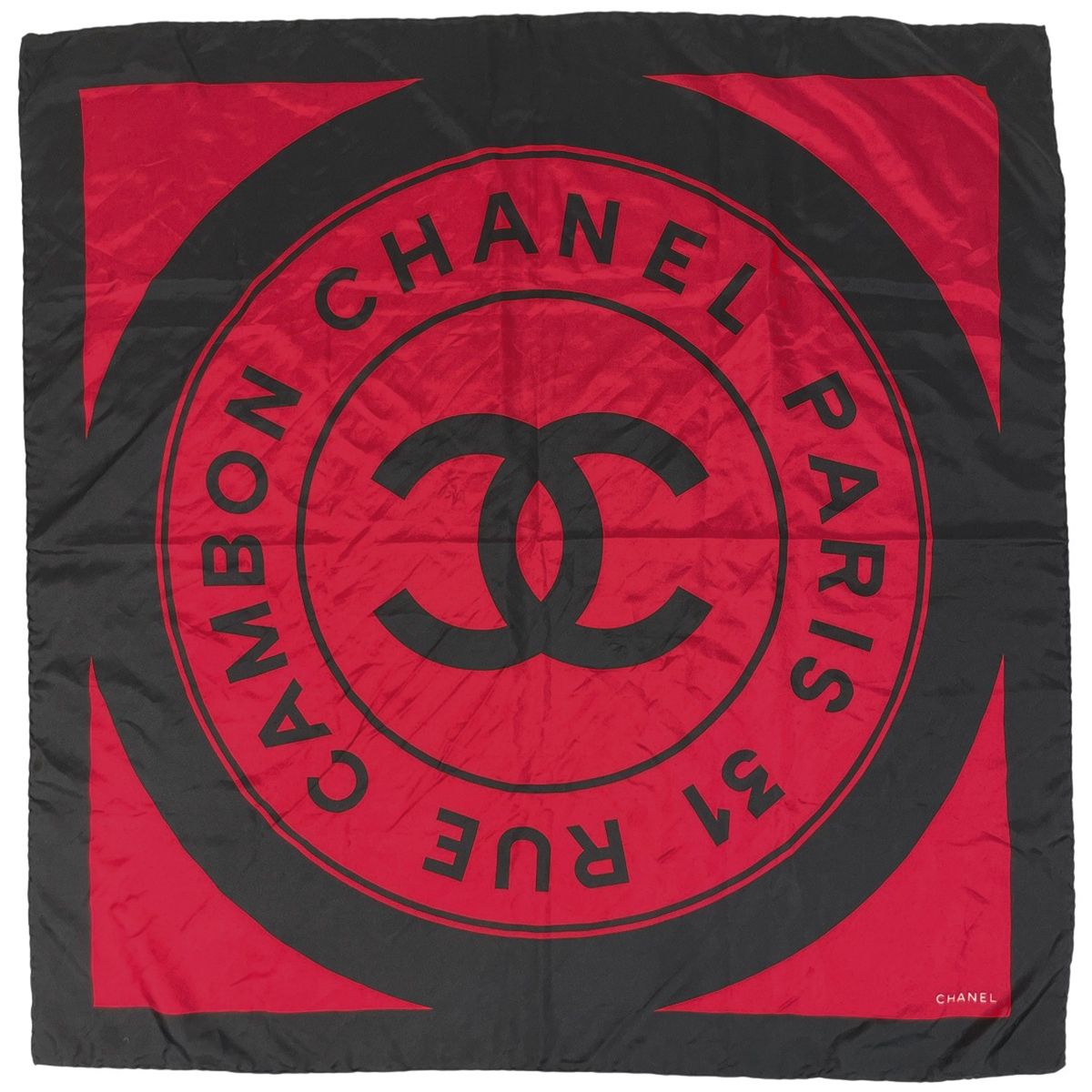 シャネル CHANEL ココマーク スカーフ 31 RUE CAMBON シルク レッド