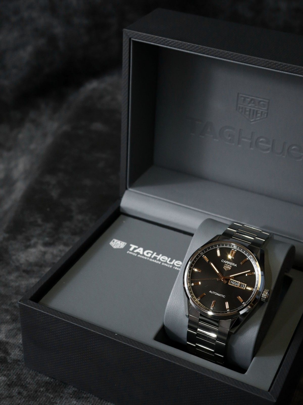 美品 TAG HEUER タグホイヤー 腕時計 カレラ キャリバー5 デイデイト WBN2013.BA0640 自動巻 オートマ SS ブラック
