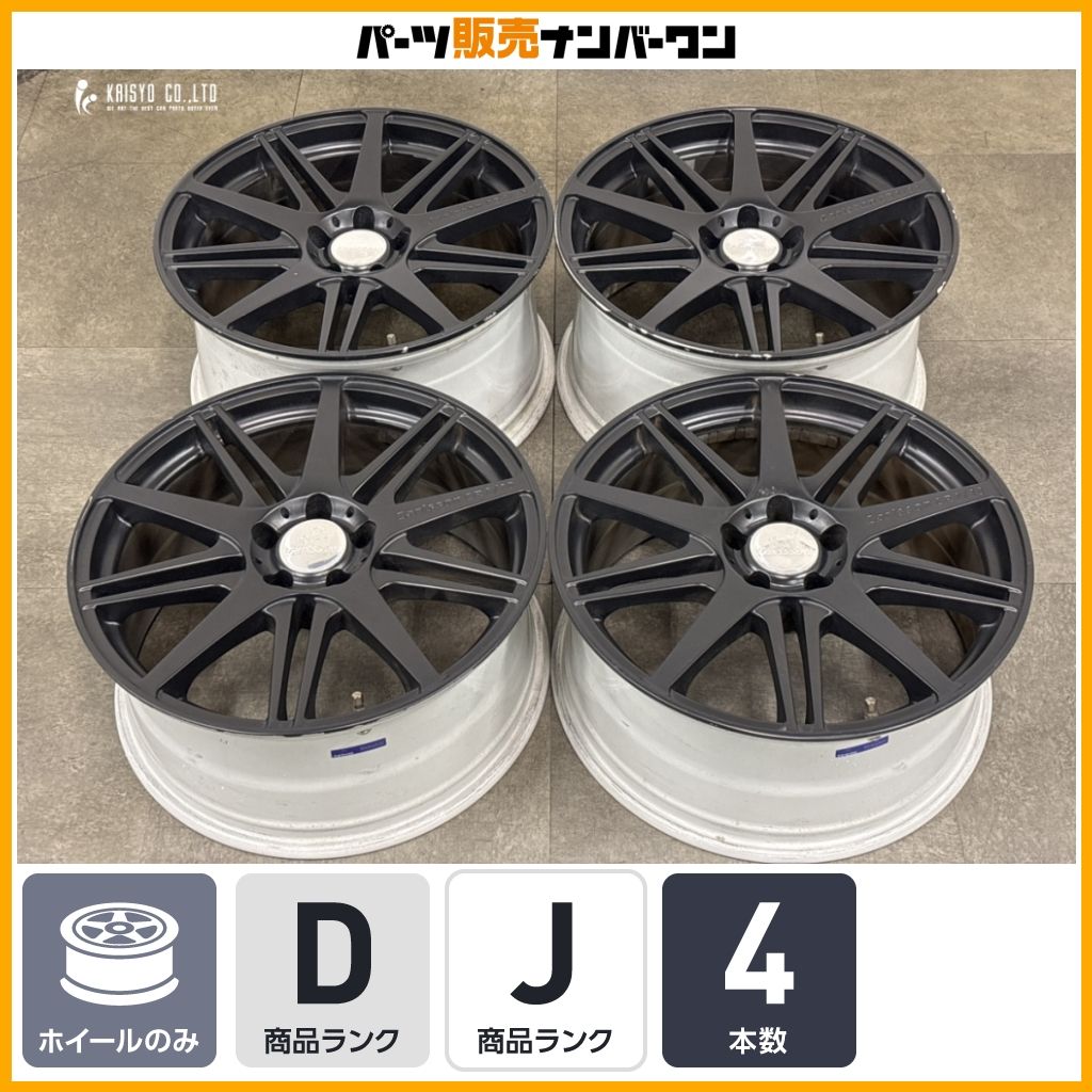 【大特価】Cailsson カールソン 1/10 RS 19in 8.5J 9.5J +40 PCD114.3 4本 マットブラック塗装 クラウン マークX スカイライン 現状販売
