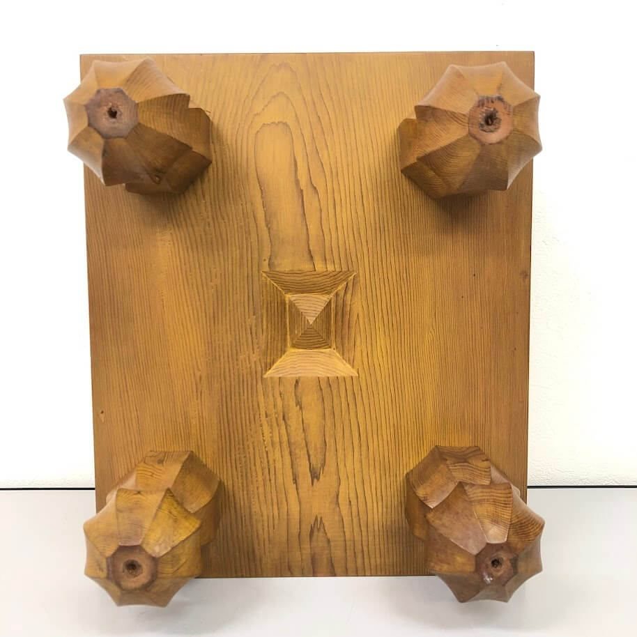 ss8788 【中古】 足付き 将棋盤 5寸 天然木 33×36cm 高さ26cm 木製 