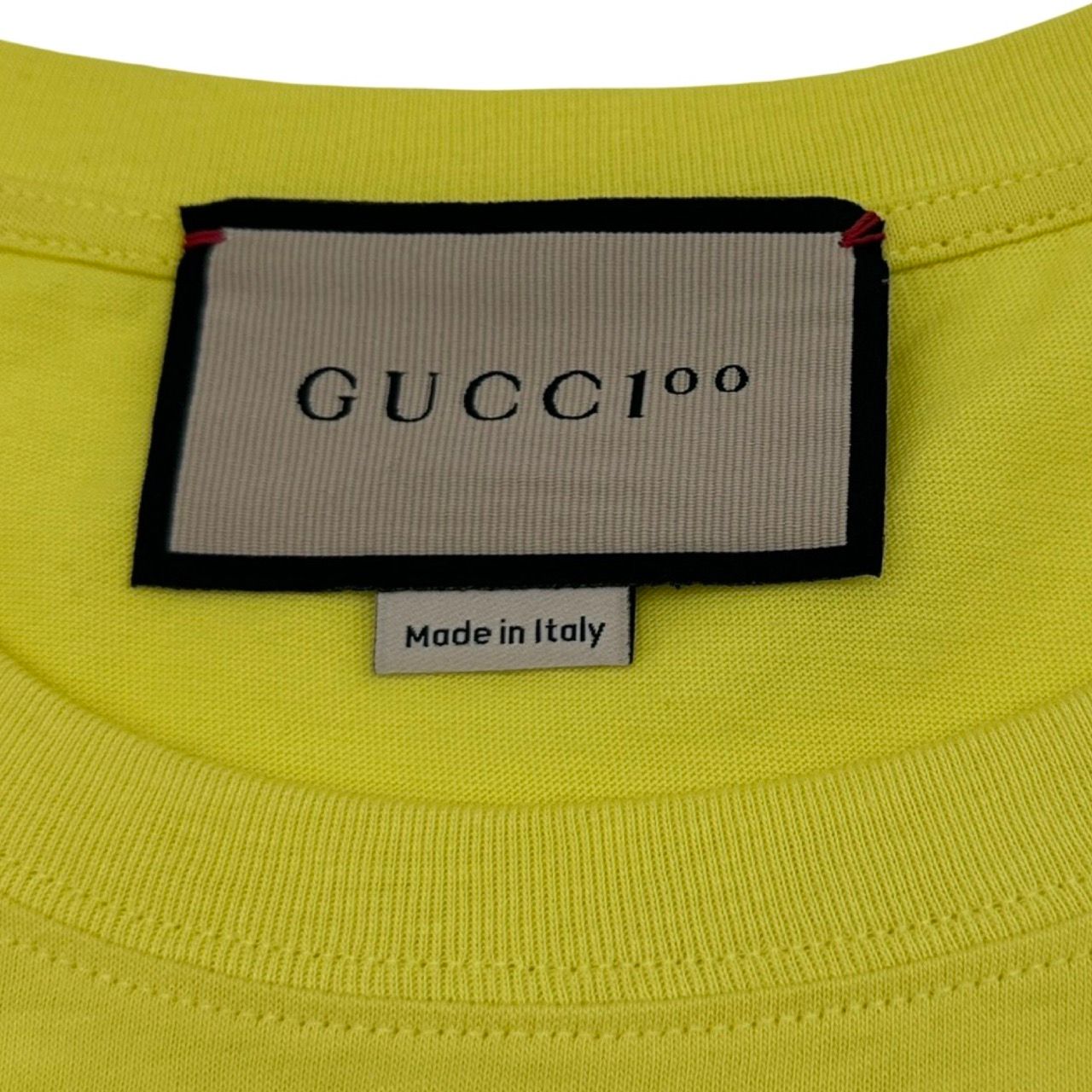 グッチ GUCCI ロゴプリントTシャツ 615044 イエロー コットン メンズ 