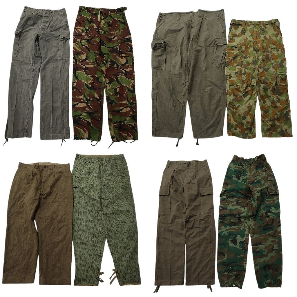 古着卸 まとめ売り ユーロミリタリー パンツMIX 8枚セット ( メンズ ) カーゴ レインドロップカモ DPMカモ 中古 古着 NF2522