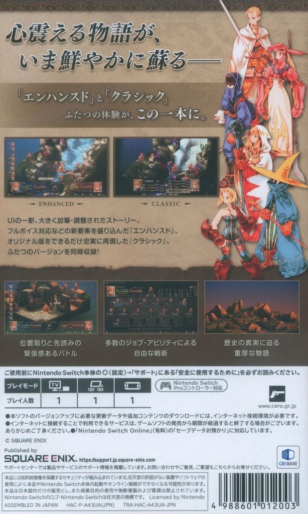 NS ファイナルファンタジータクティクスイヴァーリスクロニクルズ