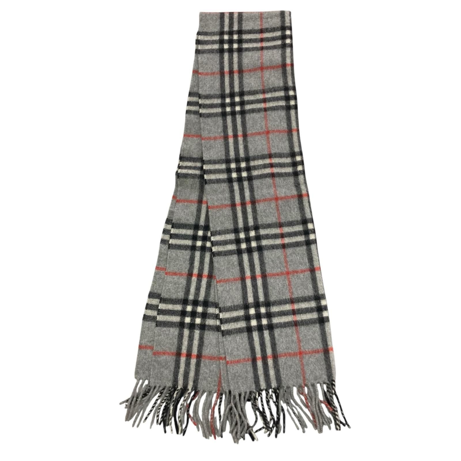 186005 現状品 BURBERRY バーバリー カシミヤマフラー グレー - メルカリ
