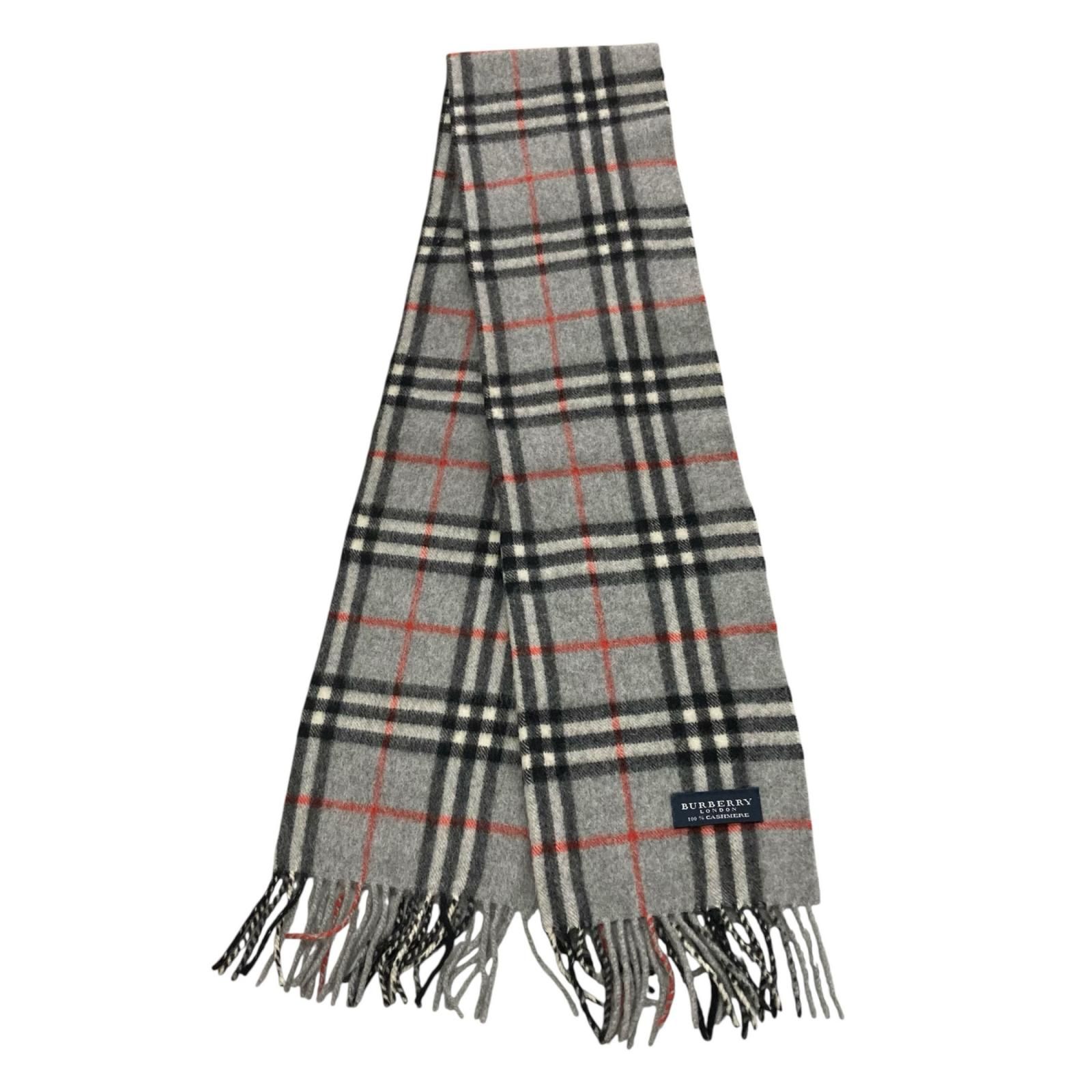 186005 現状品 BURBERRY バーバリー カシミヤマフラー グレー - メルカリ