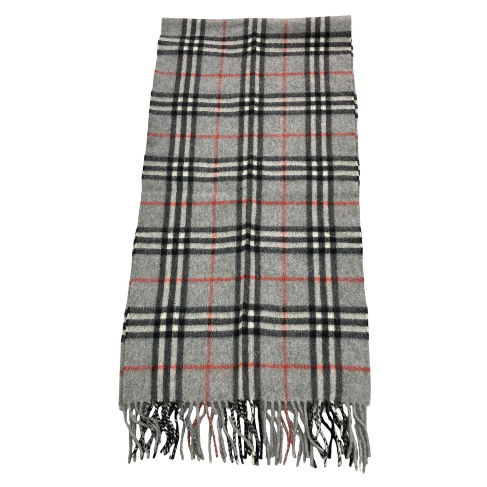 186005 現状品 BURBERRY バーバリー カシミヤマフラー グレー - メルカリ