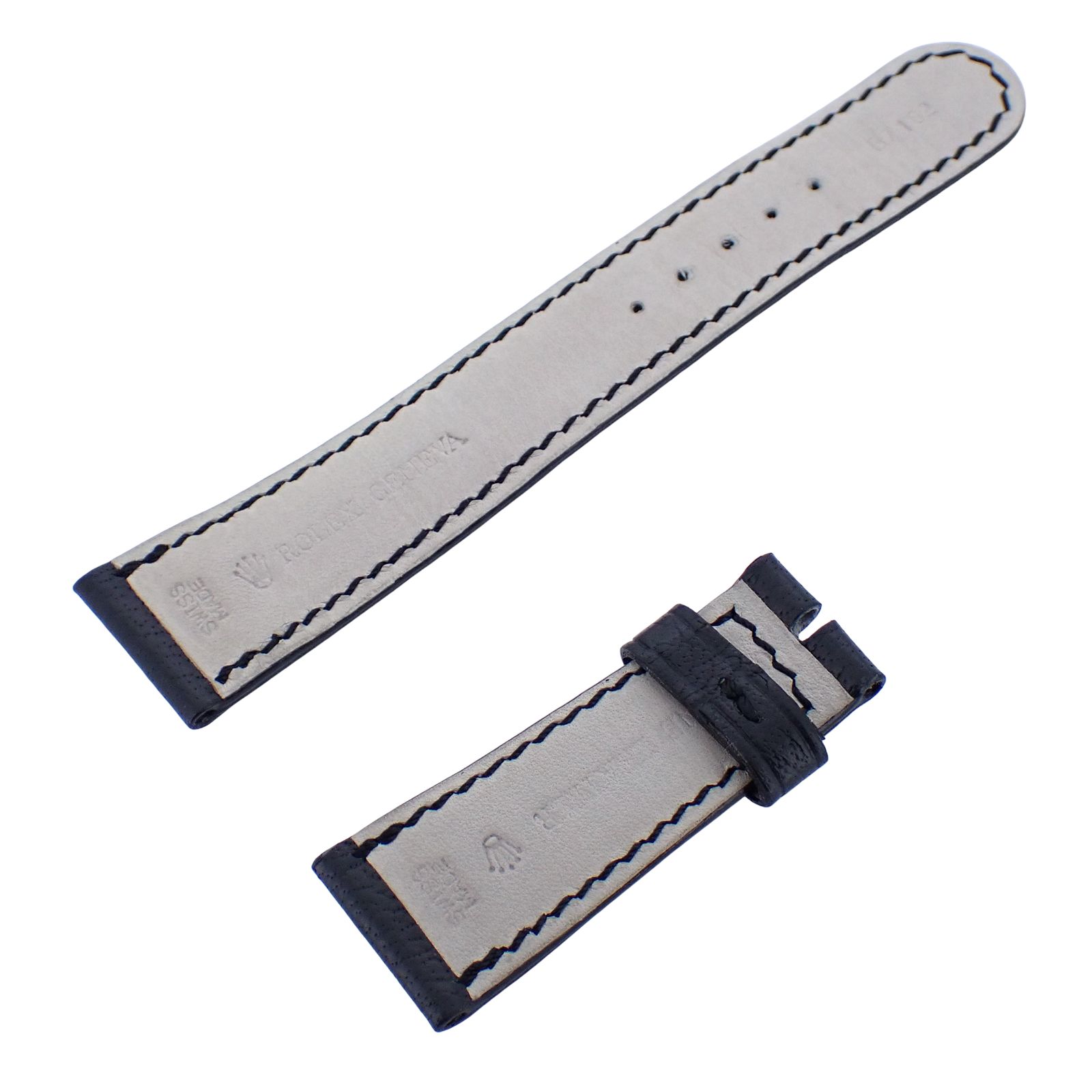 ロレックス 純正 レザーベルト 21mm ブラック メンズ 時計ベルト 