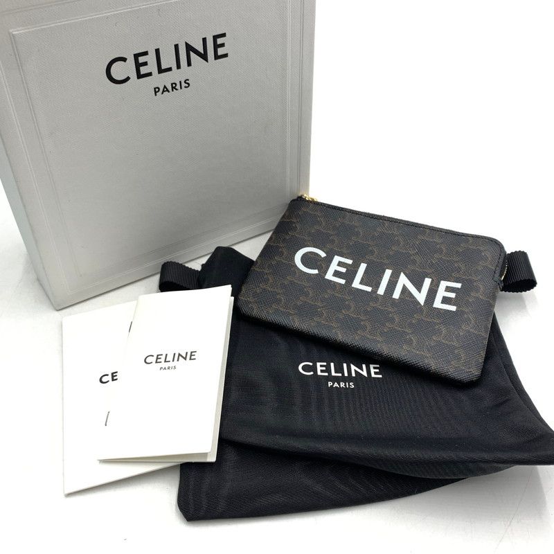 【中古品】 CELINE セリーヌ トリオンフ キーリング付き コインケース 財布 カードケース 【182-260615-ko-02-tei】