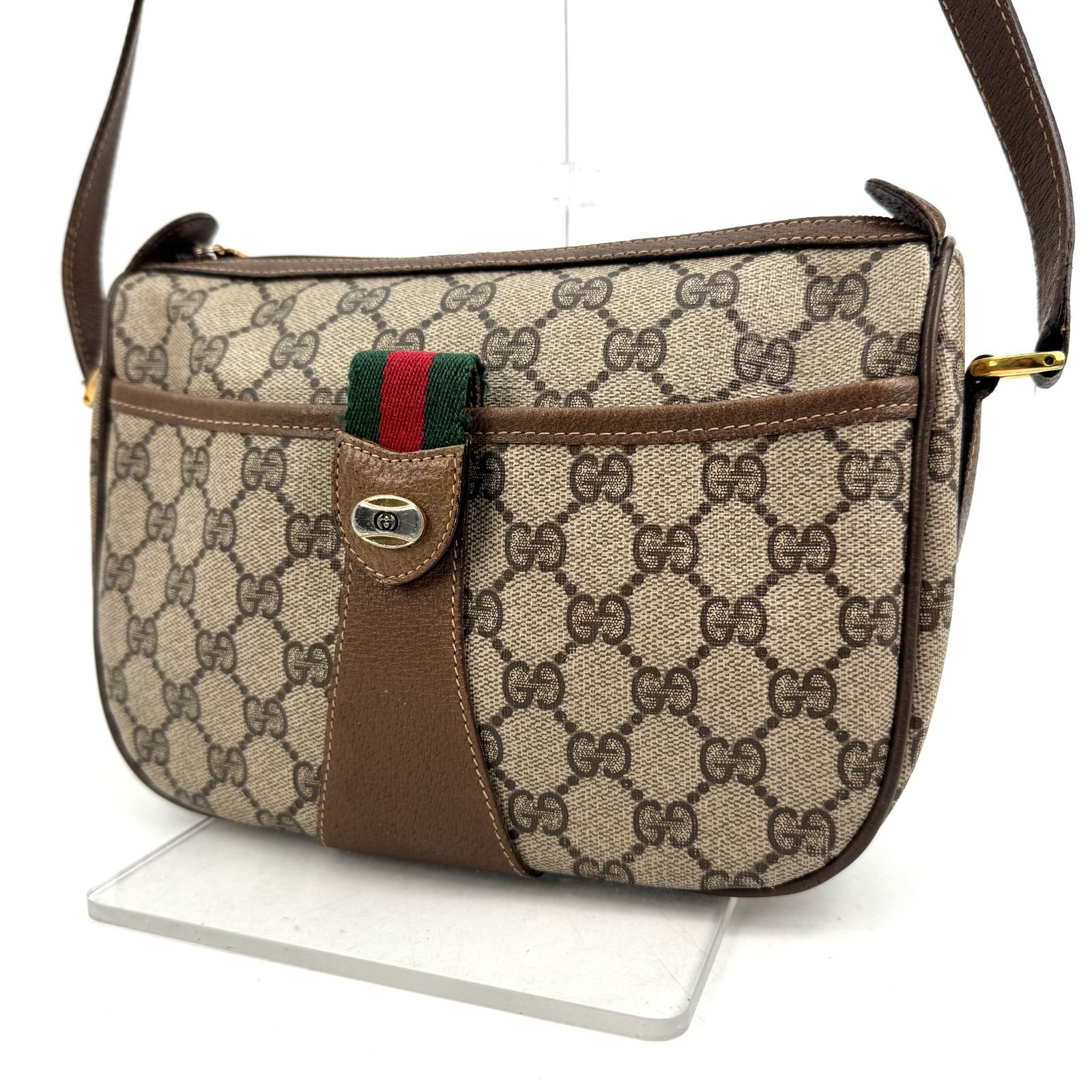 極美品 GUCCI オールドグッチ シェリーライン ショルダーバッグ GG柄