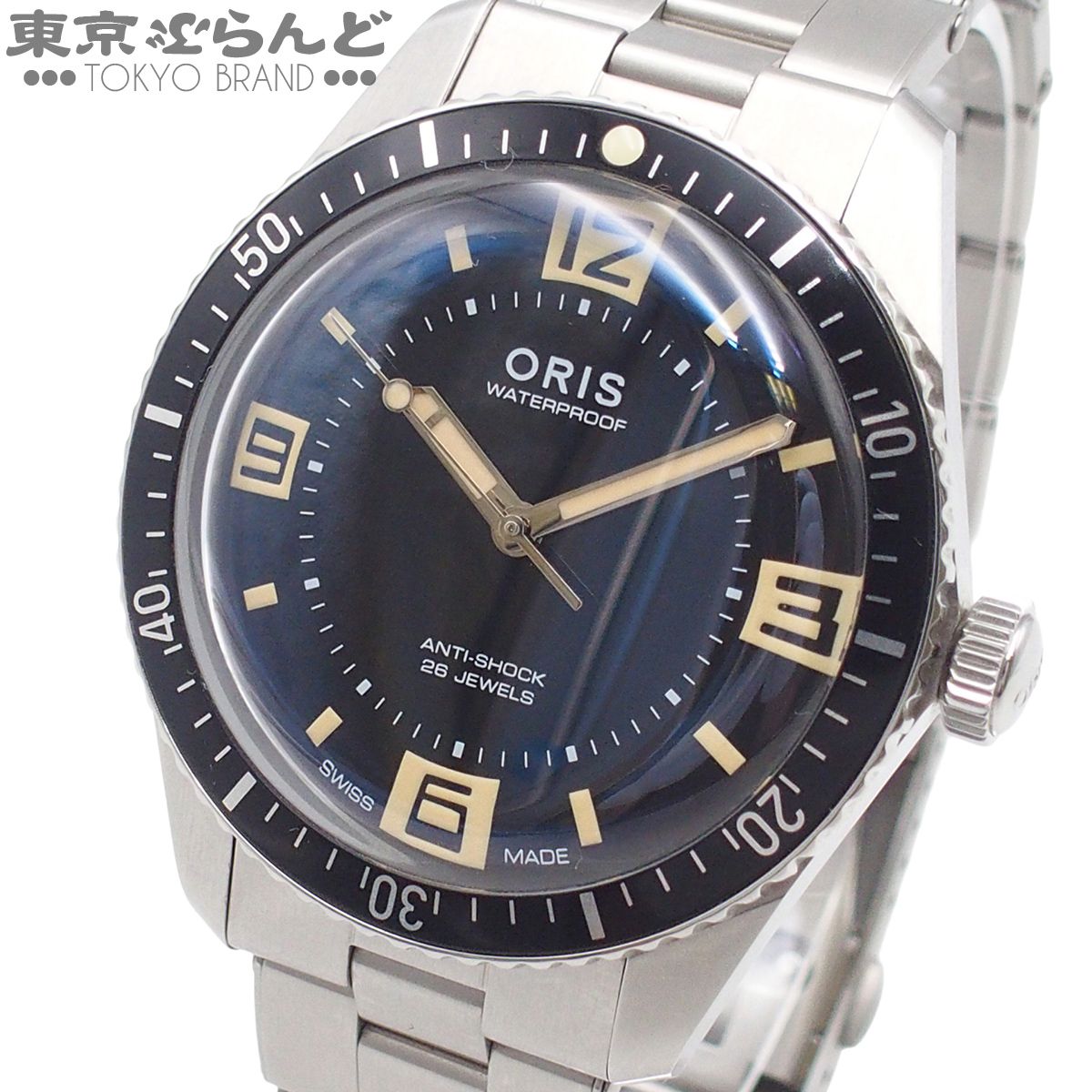 オリス ORIS ダイバーズ 01 733 7772 4034 ブラック ステンレススチール 60周年アニバーサリーエディション 腕時計 メンズ 自動巻 101859006