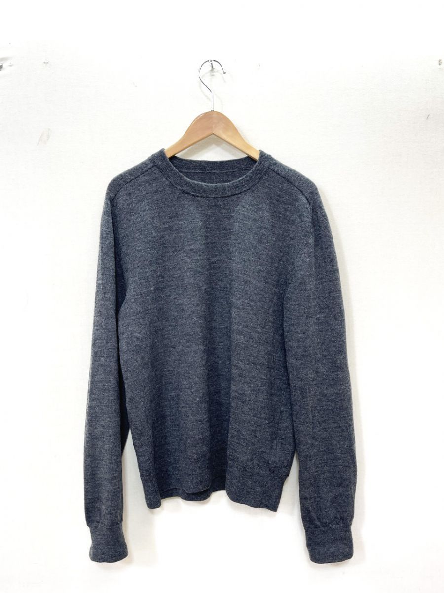 Maison Margiela メゾンマルジェラ 10 エルボーパッチ クルーネック レザーパッチ ニット セーター size1 (S-M相当)/グレー ◇■◎メンズ