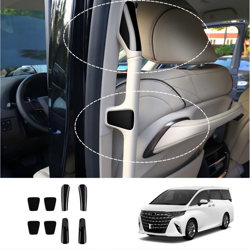 TOYOTA トヨタ ALPHARD アルファード / VELLFIRE ヴェルファイア 40 系 スライドドアアームレストカバー カーボン / グロス / 木目 8P ドレスアップ 傷防止 貼るだけ簡単 耐久性 ABS 製 高級感