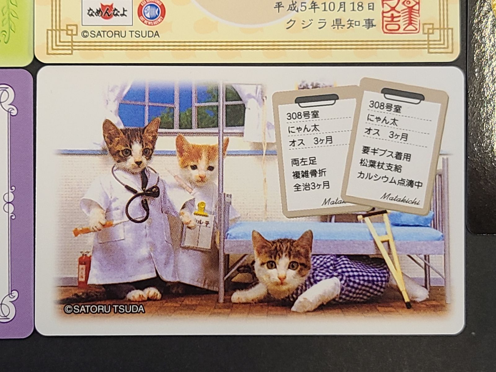 なめ猫 カード 6枚セット またたび取扱責任者免状 猫まんま調理資格