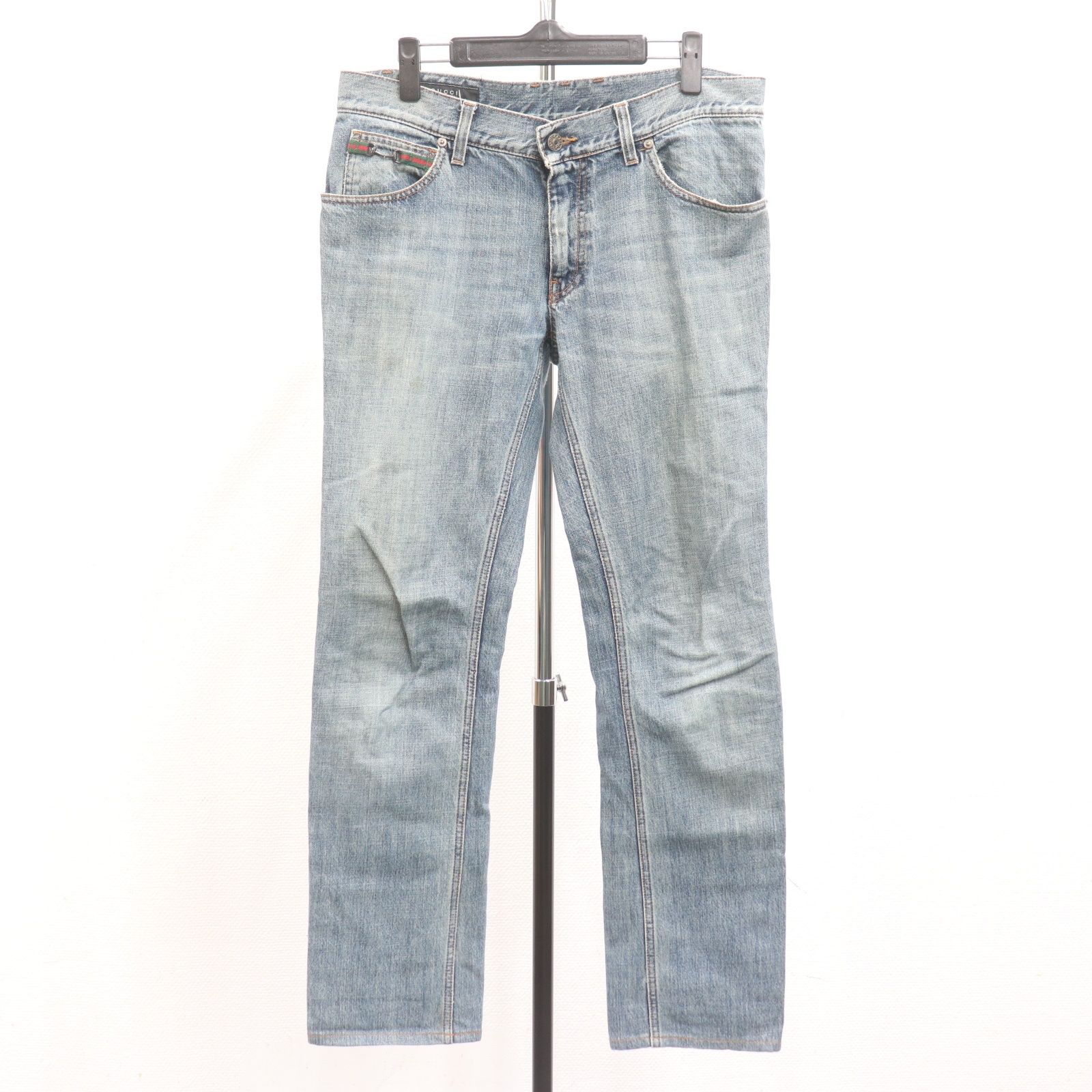 ITDJFUE3Z9L8 GUCCI グッチ デニム パンツ 173241 ボトムス パンツ ジーンズ ジーパン ブルー 青 コットン 綿 メンズ サイズ46