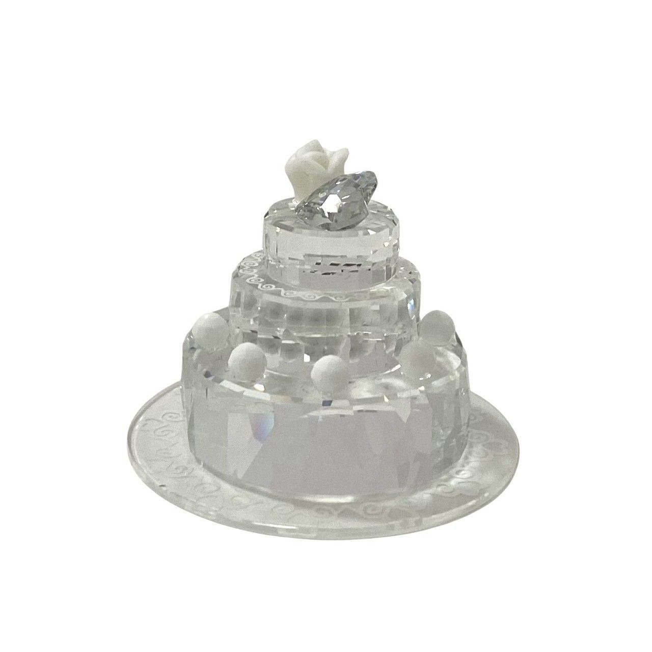 【スワロフスキー】ケーキ Y【SWAROVSKI】ウェディングケーキ クリスタル ハート ホワイトローズ