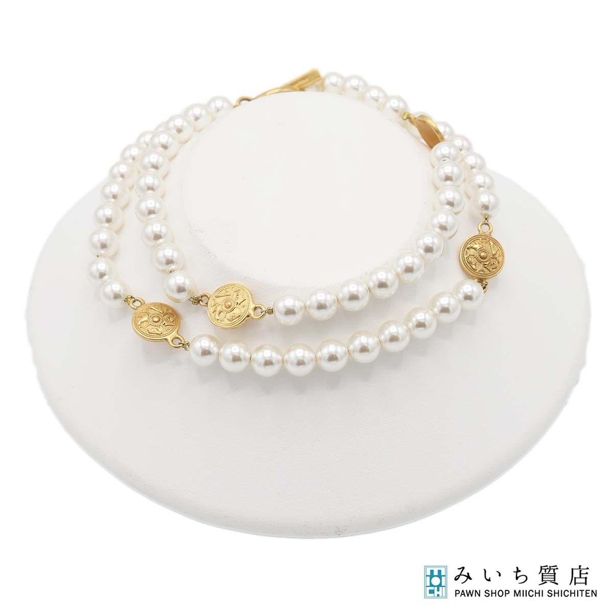 Salvatore Ferragamo フェラガモ ネックレス フェイクパール アクセサリー レディース H22928-1