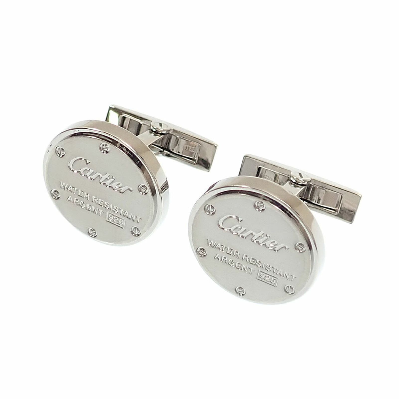 カルティエ(Cartier) カルティエ ウォーター レジスタント デコール カフリンクス メンズ SV925 21.5g カフス シルバー