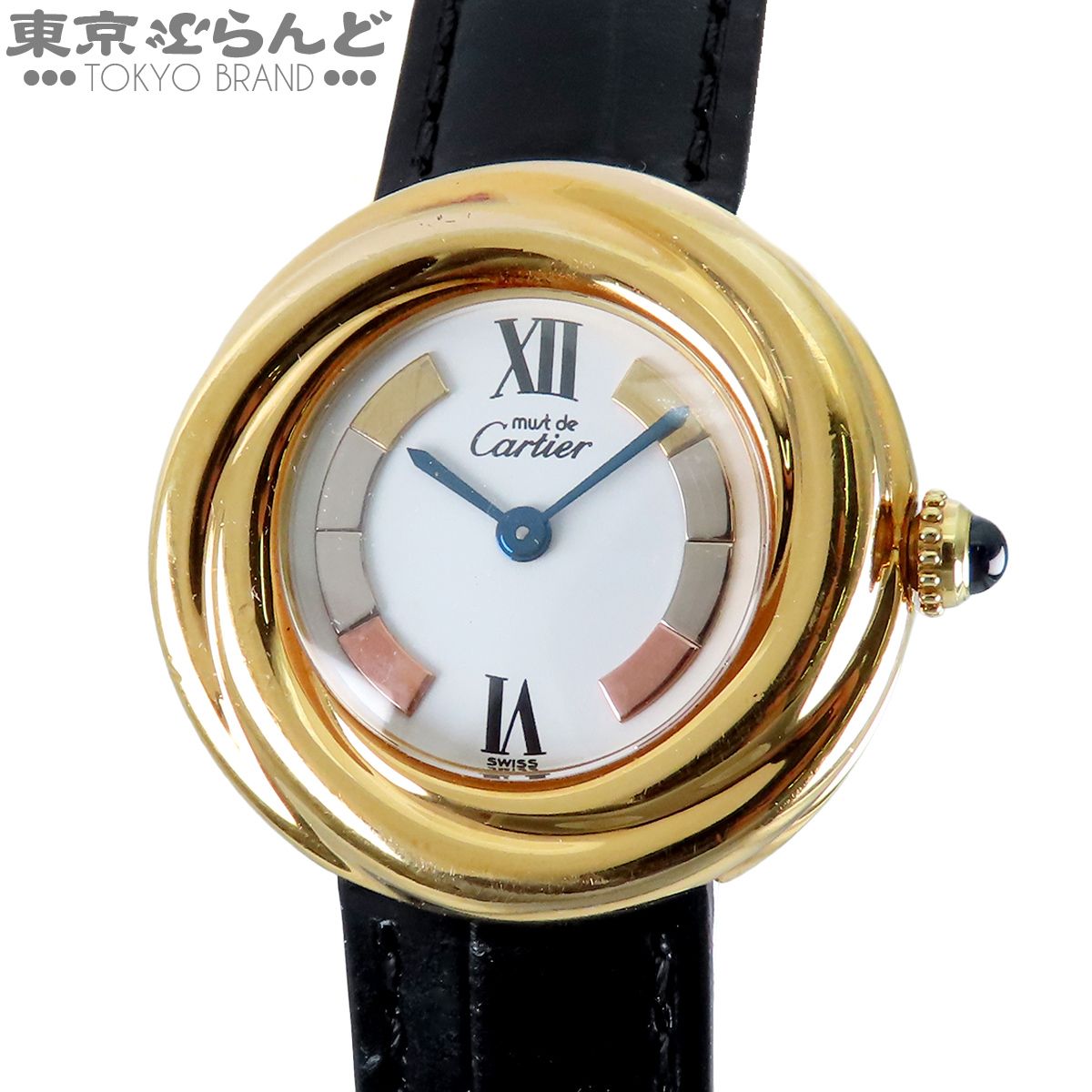 カルティエ CARTIER マストトリニティ W1010744 ホワイト スリーカラーゴールド SV925(GP) レザー ヴェルメイユ 腕時計 レディース クォーツ式 電池式 101862861