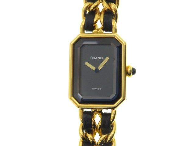 【ノーメンテナンス特価】CHANEL シャネル ウォッチ プルミエールL 時計 H0001 腕時計 GP GP/レザー ブラック ブラック レディース【中古】431