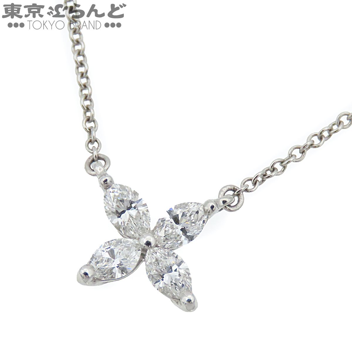 ティファニー TIFFANY&Co. ビクトリア ペンダント プラチナ Pt950 スモールサイズ 4Pダイヤモンド ネックレス レディース 仕上済 101872750