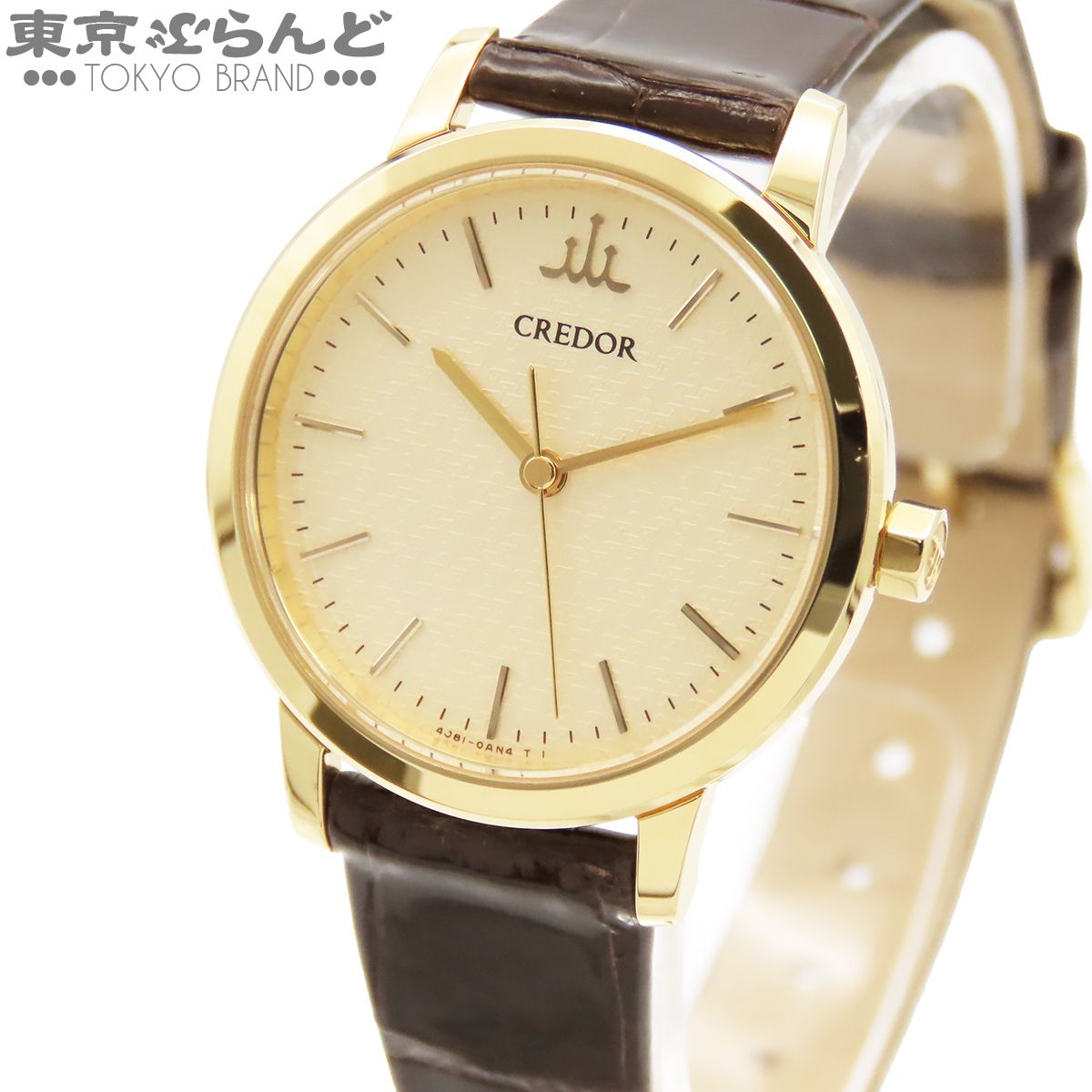 セイコー SEIKO クレドール GTAS012 4J81-0AH0 ゴールド K18YG レザー シグノ 箱 保証書付 腕時計 レディース クォーツ 101865816 192,500円