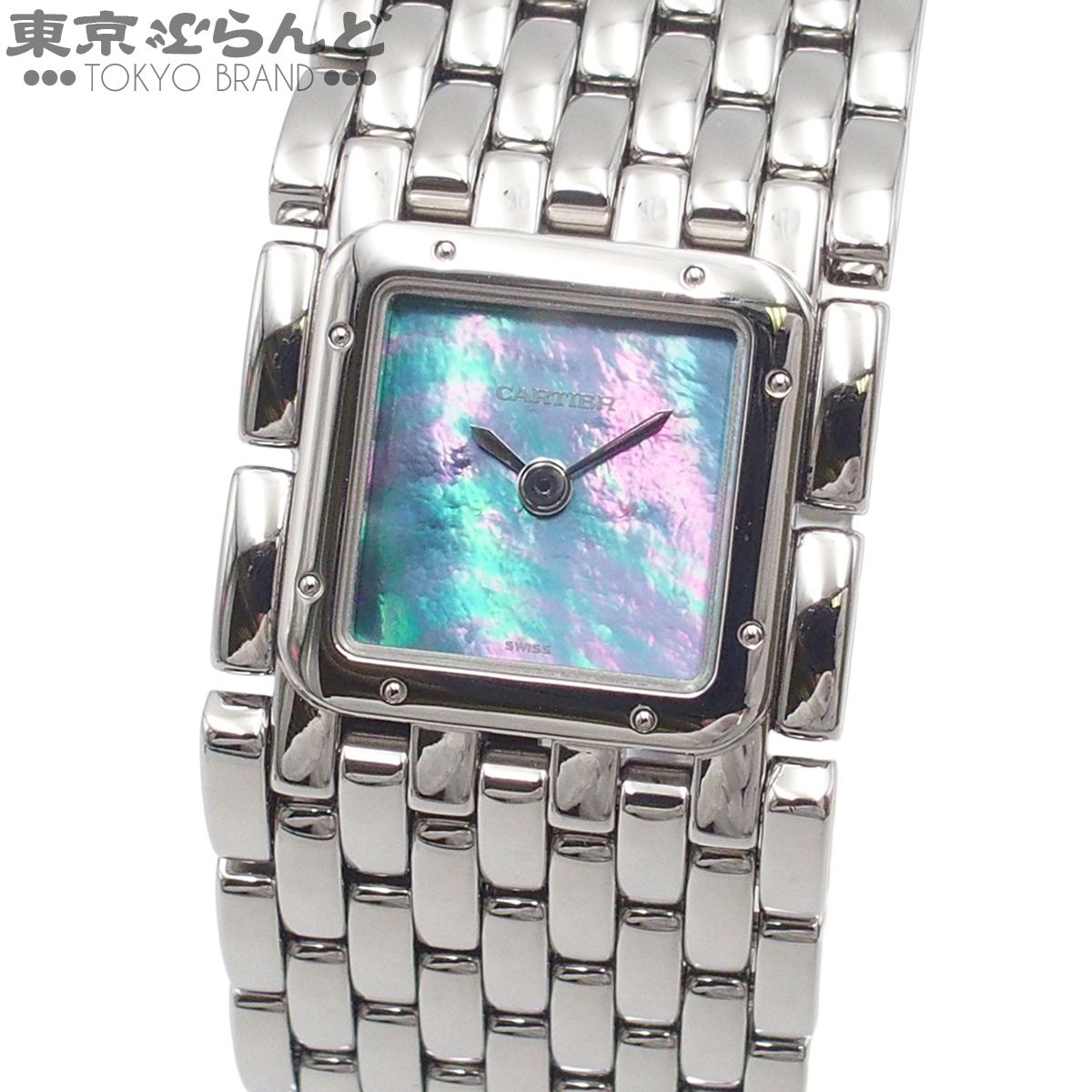 カルティエ CARTIER パンテールリュバン W61002T9 ブルーシェル SS 腕時計 レディース QZ メーカーコンプリート済 101863540