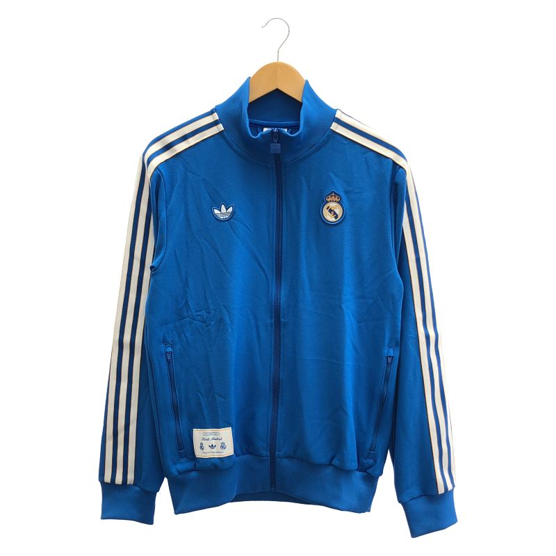 【中古】adidas レアル・マドリード テラスアイコン トラックトップ サイズM ブルー[91]