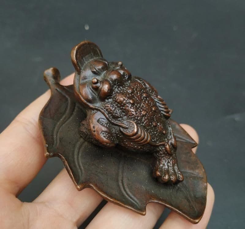 銅 細工 金蟾 禅意茶寵 茶道具 蓋置 装飾品 工芸品 置物 - メルカリ