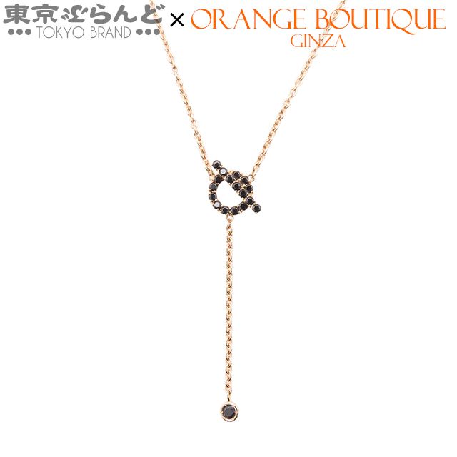 エルメス HERMES フィネス ラリアットネックレス ピンクゴールドxブラック K18PG ブラックスピネル ネックレス レディース 101815952