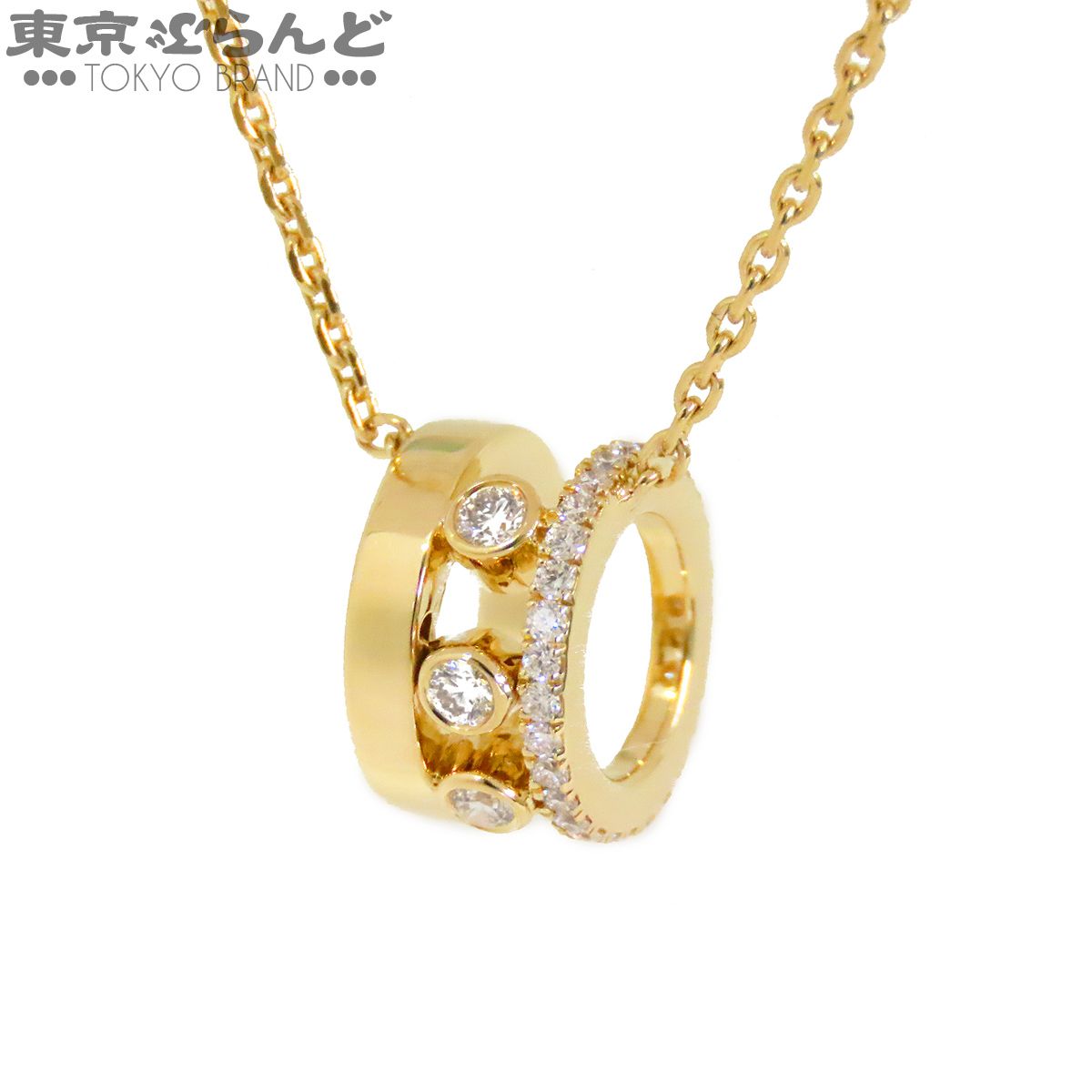 メシカ Messika チェーンペンダント ムーヴロマーヌ イエローゴールド K18YG ダイヤモンド ネックレス レディース 仕上済 101840230