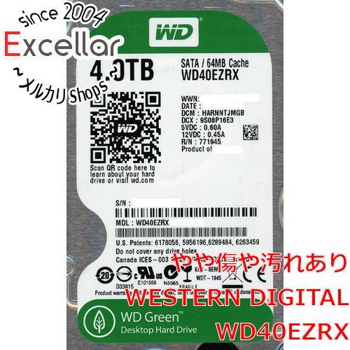 [bn:12] Western Digital製HDD　WD40EZRX　4TB SATA600　1000～2000時間以内