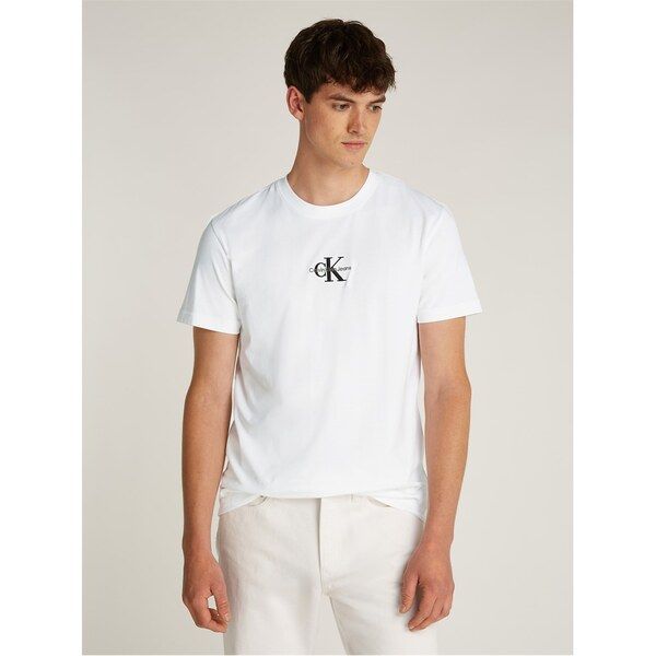 カルバンクライン メンズ トップス シャツ Tシャツ 半袖 Calvin Klein Jeans Shortsleeved Tshirt Bright White ホワイト