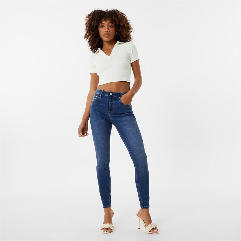 ジャック ウィルス レディース ボトムス デニムパンツ ジーンズ Jack Wills Aimie Mid Rise Skinny Jeans Mid Indigo インディゴ