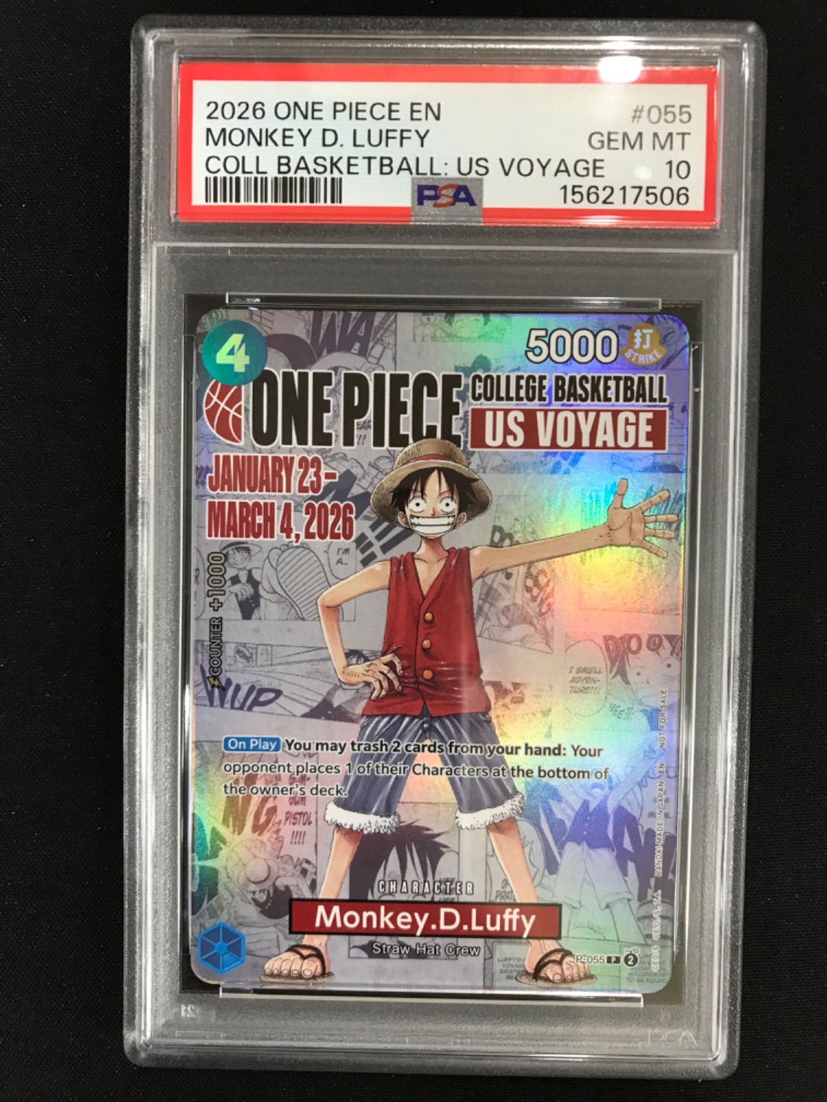 ★1573ワンピースカード　モンキー・D・ルフィ　P-055 PSA10 79,750円