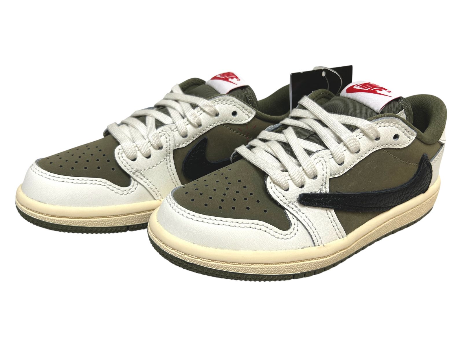 NIKE (ナイキ) × Travis Scott JORDAN 1 LOW OG SP ジョーダン ロー ローカットスニーカー DO5442-200 17.5cm US11.5C オリーブ キッズ/036