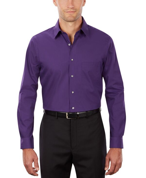 ヴァンハウセン メンズ トップス シャツ Van Heusen Mens Poplin Dress Shirt Classic Athletic Fit Purple Velvet パープル