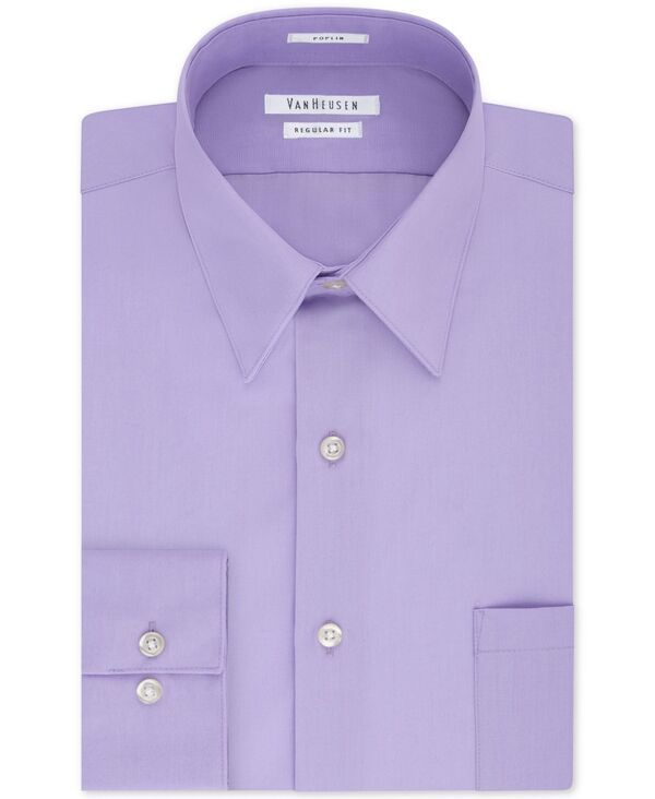 ヴァンハウセン メンズ トップス シャツ Van Heusen Mens Poplin Dress Shirt Classic Athletic Fit Lavender ラベンダー