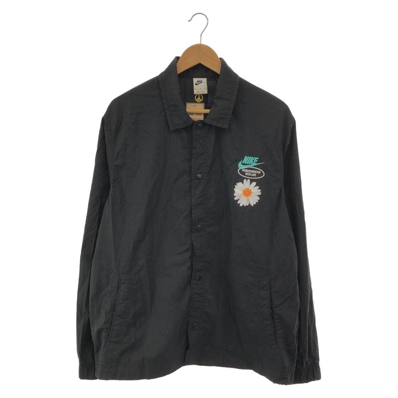 【中古】NIKE×PEACEMINUSONE コーチジャケット サイズXL ブラック[91]