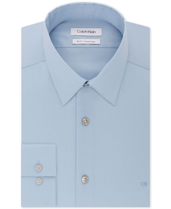 カルバンクライン メンズ トップス シャツ Calvin Klein Mens SlimFit Stretch Dress Shirt Light Blue ブルー
