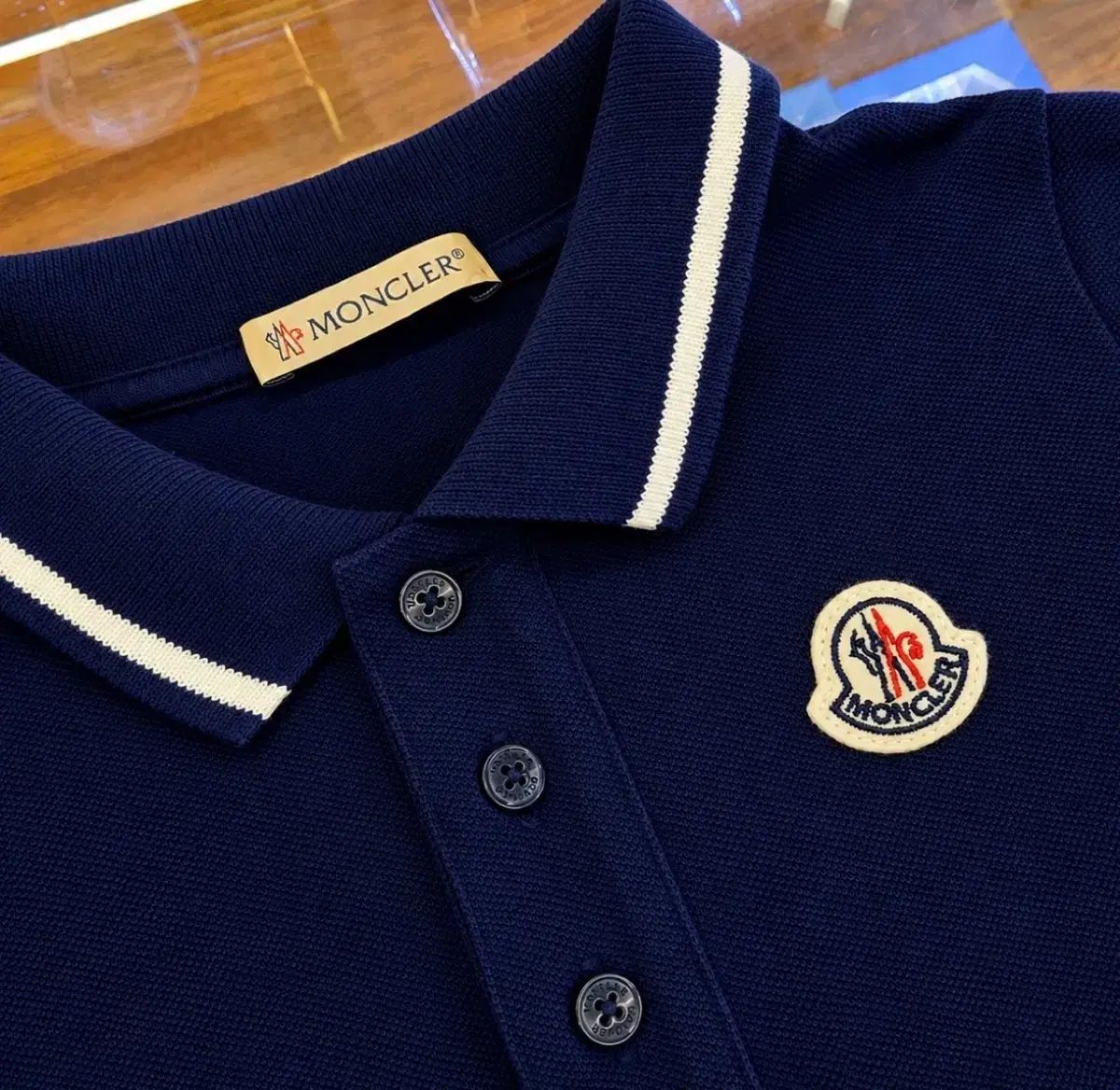 S級/正規品 MONCLER モンクレール ネイビー カラーTシャツ 4A
