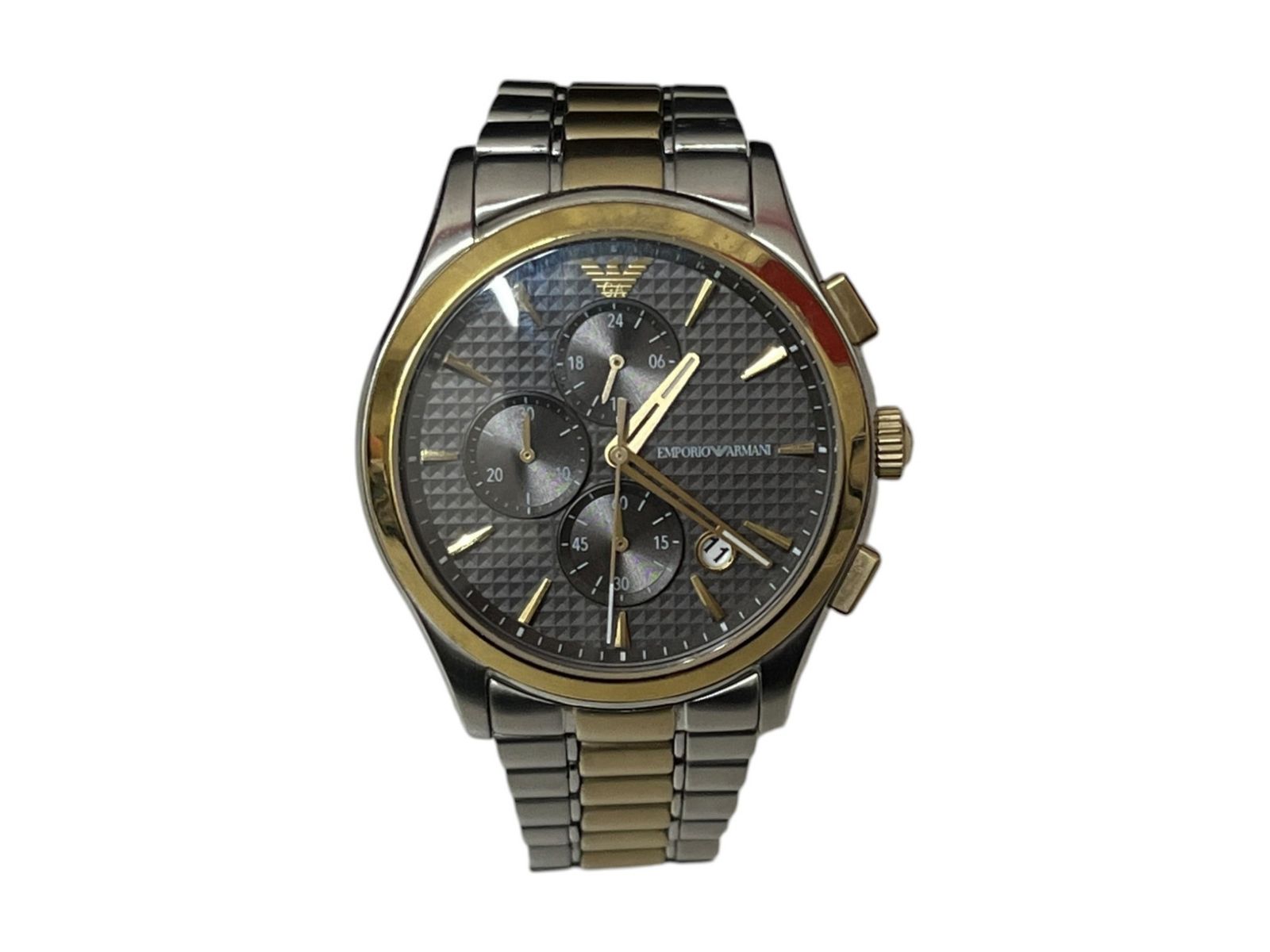 EMPORIO ARMANI (エンポリオアルマーニ) クォーツ腕時計 クロノグラフ AR-11527 シルバー×ゴールド メンズ/036
